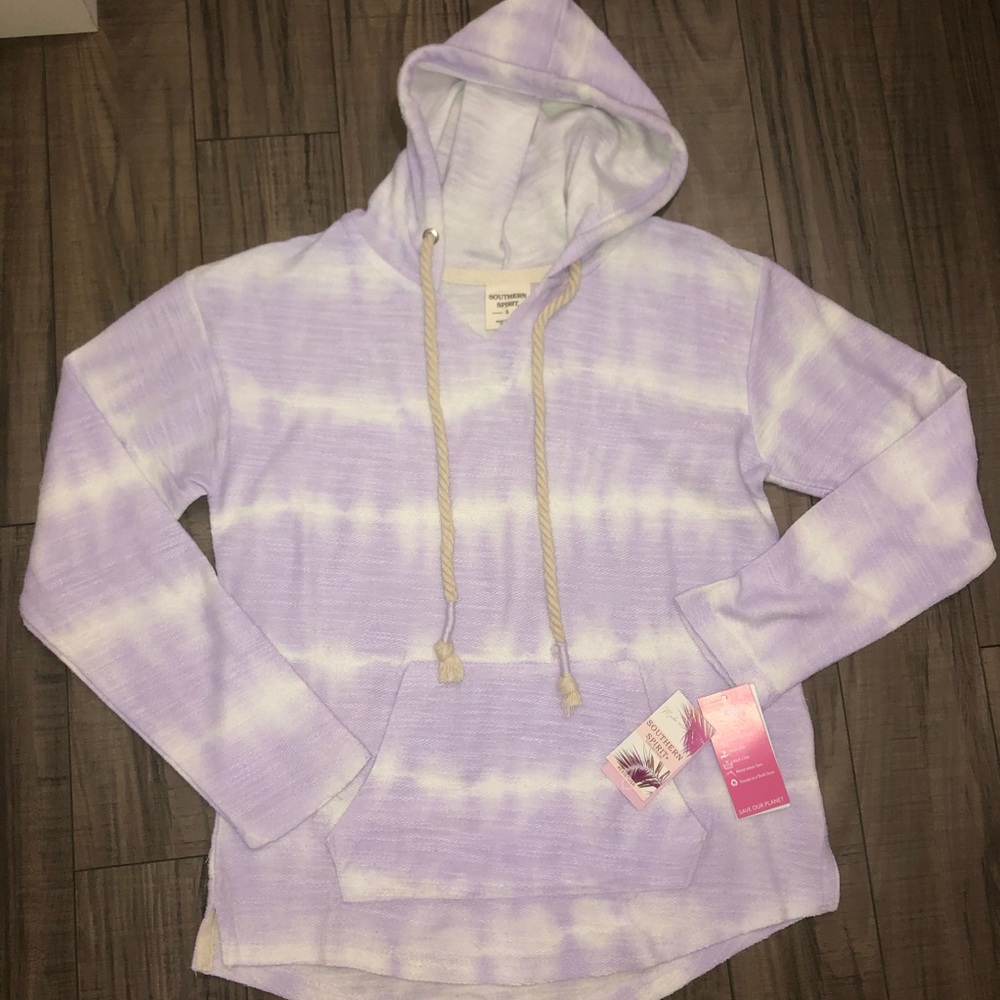 NWT - New Southern Spirit Purple Tie Dye Sweater